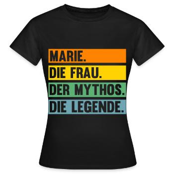 Marie - Frauen T-Shirt - Schwarz - Vorne - AI Model Female 172 dark (172cm)