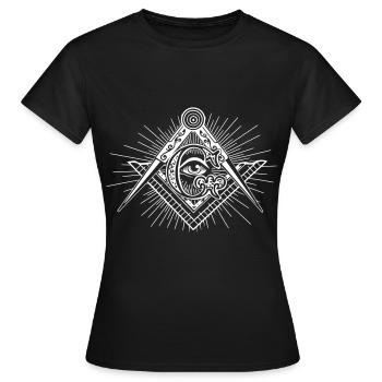 Oeil Maçonnique Fraternité Secret Illuminati - T-shirt Femme - noir - Devant - AI Model Female 172 dark (172cm)