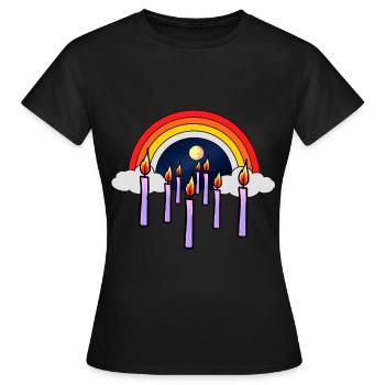 Le chagrin céleste au-delà de la mort Le deuil du dieu arc-en-ciel - T-shirt Femme - noir - Devant - AI Model Female 172 dark (172cm)