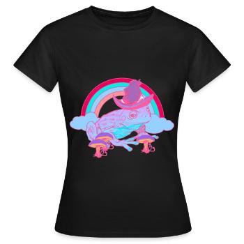 Magic Rainbow Toad Frog Wizard Frogs - T-shirt Femme - noir - Devant - AI Model Female 172 dark (172cm)