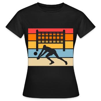 Volleyball Player Retro Volleyball Player Volleyball - Women's T-Shirt - black - Front - AI Model Female 172 dark (172cm)