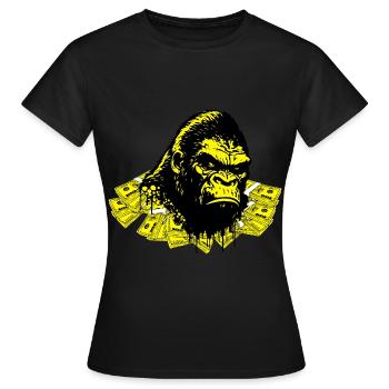 Singe d’argent - T-shirt Femme - noir - Devant - AI Model Female 172 dark (172cm)