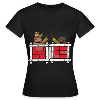Schnecken Familie Schnecke Schneckenhaus Kind - Frauen T-Shirt - Schwarz - Vorne - AI Model Female 172 dark (172cm)