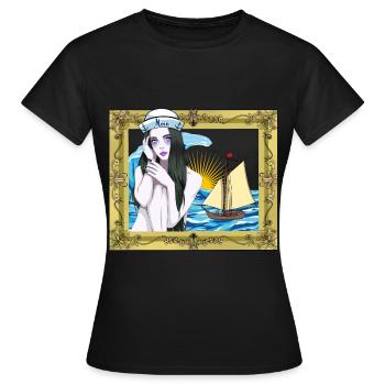 maritime sailor sailor girl sailor ship - Women's T-Shirt - black - Front - AI Model Female 172 dark (172cm)