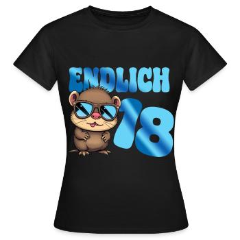 Adulte Adolescent 18e anniversaire Âge - Loutre - T-shirt Femme - noir - Devant - AI Model Female 172 dark (172cm)