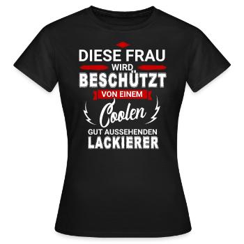 LACKIERER - Frauen T-Shirt - Schwarz - Vorne - AI Model Female 172 dark (172cm)