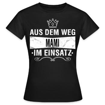 MAMI - Frauen T-Shirt - Schwarz - Vorne - AI Model Female 172 dark (172cm)