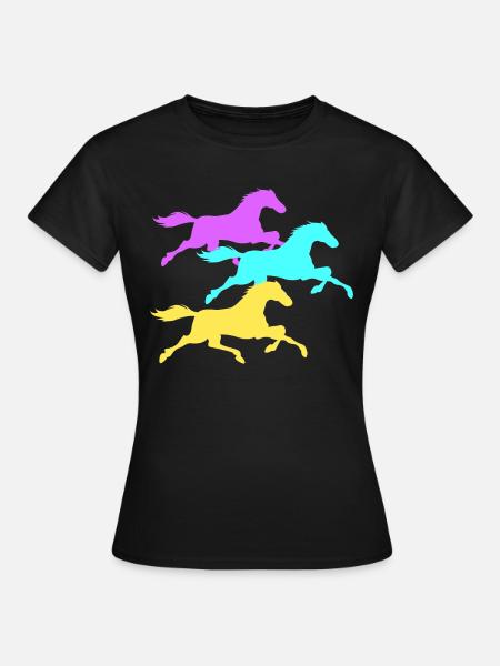 Pferd - Frauen T-Shirt - Schwarz