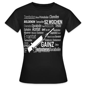 Pas de puissance pour les stéroïdes - T-shirt Femme - noir - Devant - AI Model Female 172 dark (172cm)