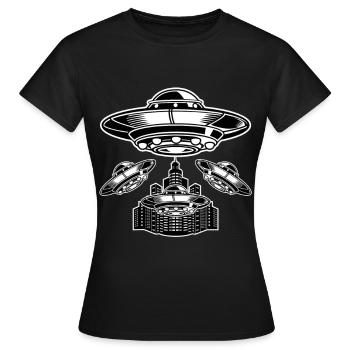 ufo - Women's T-Shirt - black - Front - AI Model Female 172 dark (172cm)