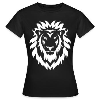 Lion tête crinière logo - T-shirt Femme - noir - Devant - AI Model Female 172 dark (172cm)