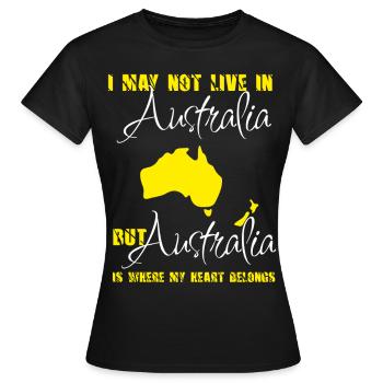 je ne vis peut-être pas en Australie, mais c'est en Australie - T-shirt Femme - noir - Devant - AI Model Female 172 dark (172cm)