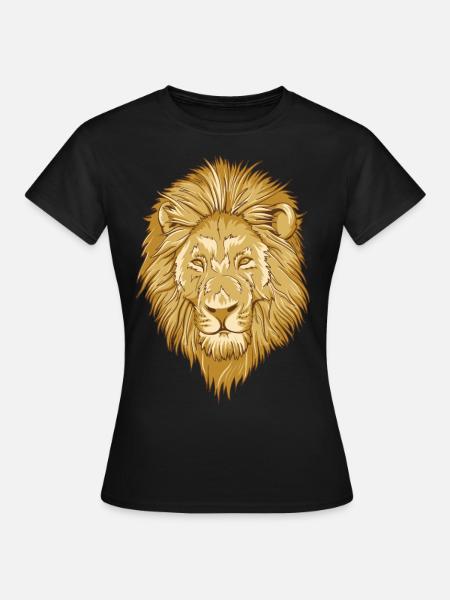 Löwe Löwenkopf - Dame-T-shirt - sort
