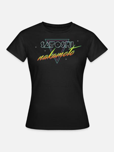 Satoshi Nakamoto Bitcoin Crypto Synthwave Gift - Women's T-Shirt - black