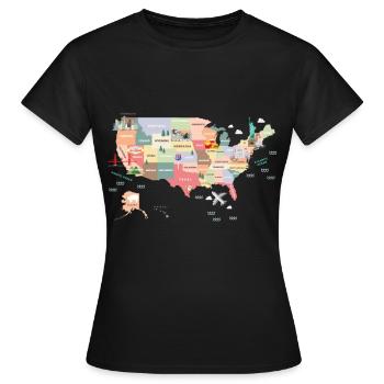 États-Unis - T-shirt Femme - noir - Devant - AI Model Female 172 dark (172cm)