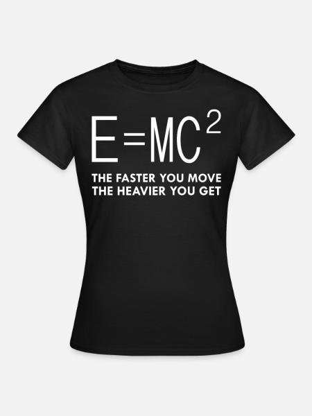 E = mc2 teoria della massa di equivalenza della relatività - Maglietta da donna - nero