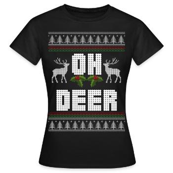 oh hirsch - Frauen T-Shirt - Schwarz - Vorne - AI Model Female 172 dark (172cm)