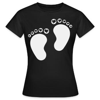 Pieds grossesse bébé - T-shirt Femme - noir - Devant - AI Model Female 172 dark (172cm)