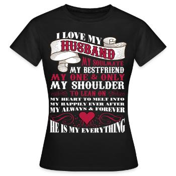 J’aime mon mari - T-shirt Femme - noir - Devant - AI Model Female 172 dark (172cm)