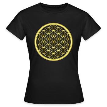 Fleur de vie symbole cadeau spirituel protection idée - T-shirt Femme - noir - Devant - AI Model Female 172 dark (172cm)