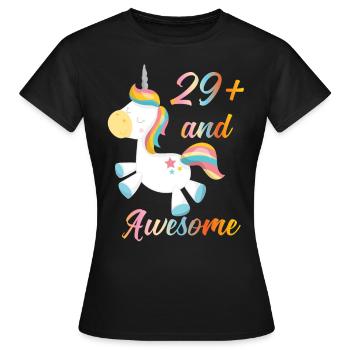 Licorne 29+ anniversaire - T-shirt Femme - noir - Devant - AI Model Female 172 dark (172cm)