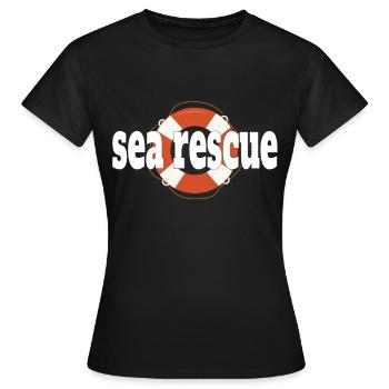 sauvetage en mer bouée de sauvetage sauvetage en mer - T-shirt Femme - noir - Devant - AI Model Female 172 dark (172cm)