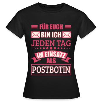 Postbotin - Frauen T-Shirt - Schwarz - Vorne - AI Model Female 172 dark (172cm)