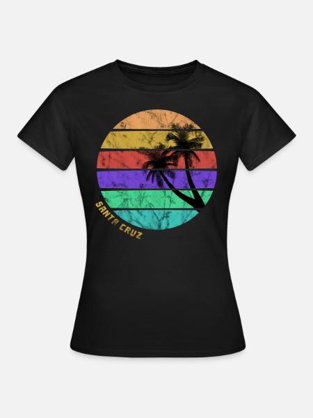 Plage de Santa Cruz - T-shirt Femme - noir