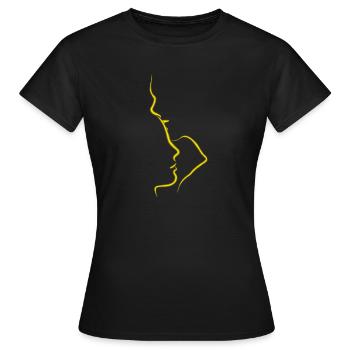 Liebespaar singleline - Frauen T-Shirt - Schwarz - Vorne - AI Model Female 172 dark (172cm)