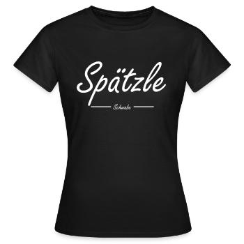 Schwabe Schwäbisch Sprichwort - Frauen T-Shirt - Schwarz - Vorne - AI Model Female 172 dark (172cm)