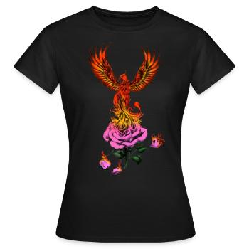 Phoenix - Fire Phoenix - Burning Phoenix - Women's T-Shirt - black - Front - AI Model Female 172 dark (172cm)