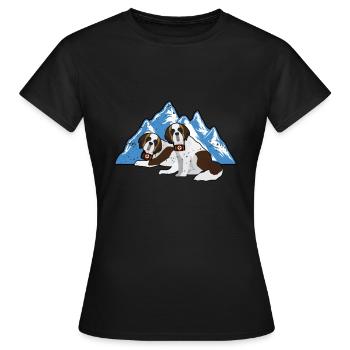 Sauvetage en montagne St. Bernard Chien de sauvetage - T-shirt Femme - noir - Devant - AI Model Female 172 dark (172cm)