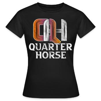 QH Quarter Horse Western Horse Western Riding - Women's T-Shirt - black - Front - AI Model Female 172 dark (172cm)