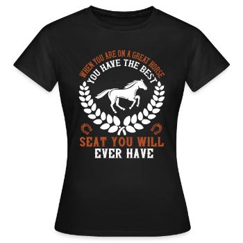 Cavalier disant cadeau amoureux des chevaux - T-shirt Femme - noir - Devant - AI Model Female 172 dark (172cm)