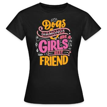 Les chiens sont les meilleurs amis des filles - T-shirt Femme - noir - Devant - AI Model Female 172 dark (172cm)