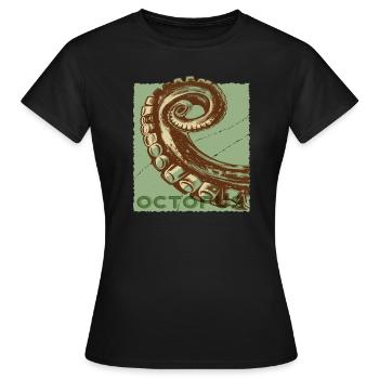 Oktopus Tentakel, Kraken Tintenfisch Taucher - Frauen T-Shirt - Schwarz - Vorne - AI Model Female 172 dark (172cm)