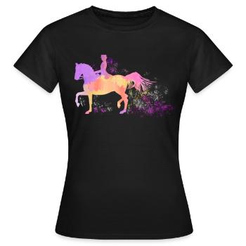 Dressage Dressage cheval dressage chevaux - T-shirt Femme - noir - Devant - AI Model Female 172 dark (172cm)