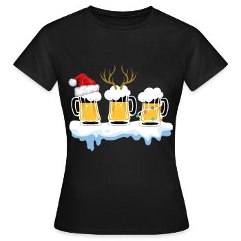 BEER SANTA HAT NOËL - T-shirt Femme - noir - Devant - AI Model Female 172 dark (172cm)