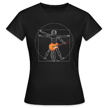 Da Vinci le Guitariste - T-shirt Femme - noir - Devant - AI Model Female 172 dark (172cm)