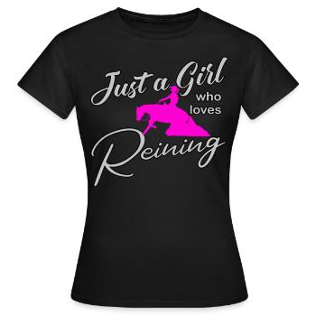 a girl who loves Reining Westernreiterin - Frauen T-Shirt - Schwarz - Vorne - AI Model Female 172 dark (172cm)