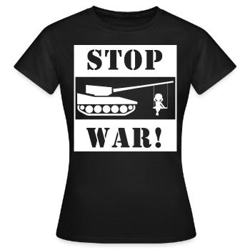 Paix mondiale Paix Arrêt guerre - T-shirt Femme - noir - Devant - AI Model Female 172 dark (172cm)