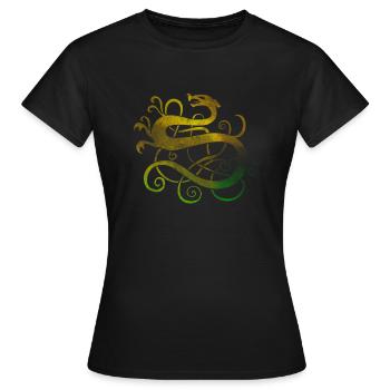 Viking dragon - Women's T-Shirt - black - Front - AI Model Female 172 dark (172cm)