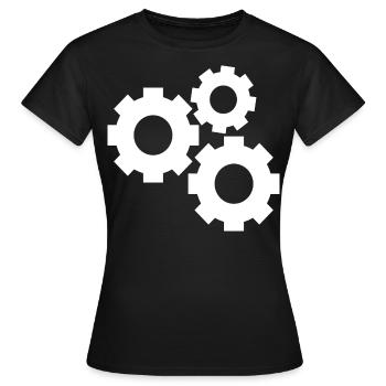 Zahnräder - Frauen T-Shirt - Schwarz - Vorne - AI Model Female 172 dark (172cm)