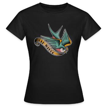 Schwalbe old school - Frauen T-Shirt - Schwarz - Vorne - AI Model Female 172 dark (172cm)