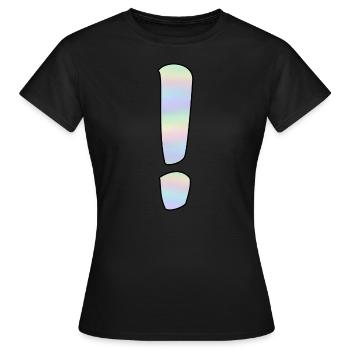Point d’exclamation holographique - T-shirt Femme - noir - Devant - AI Model Female 172 dark (172cm)