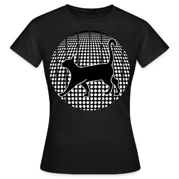 Schwarze Katze - Frauen T-Shirt - Schwarz - Vorne - AI Model Female 172 dark (172cm)