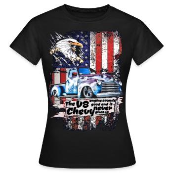 Legendärer V8 Chevy Pickup LKW USA Adler - Frauen T-Shirt - Schwarz - Vorne - AI Model Female 172 dark (172cm)
