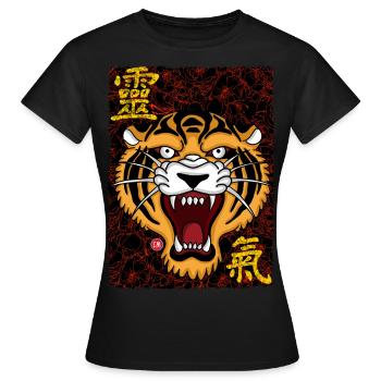 tiger - Women's T-Shirt - black - Front - AI Model Female 172 dark (172cm)