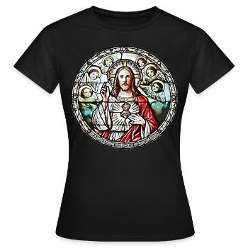 SACRED HEART OF JESUS - Women's T-Shirt - black - Front - AI Model Female 172 dark (172cm)