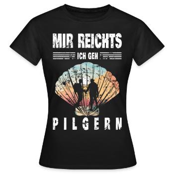 Pilgern - Frauen T-Shirt - Schwarz - Vorne - AI Model Female 172 dark (172cm)